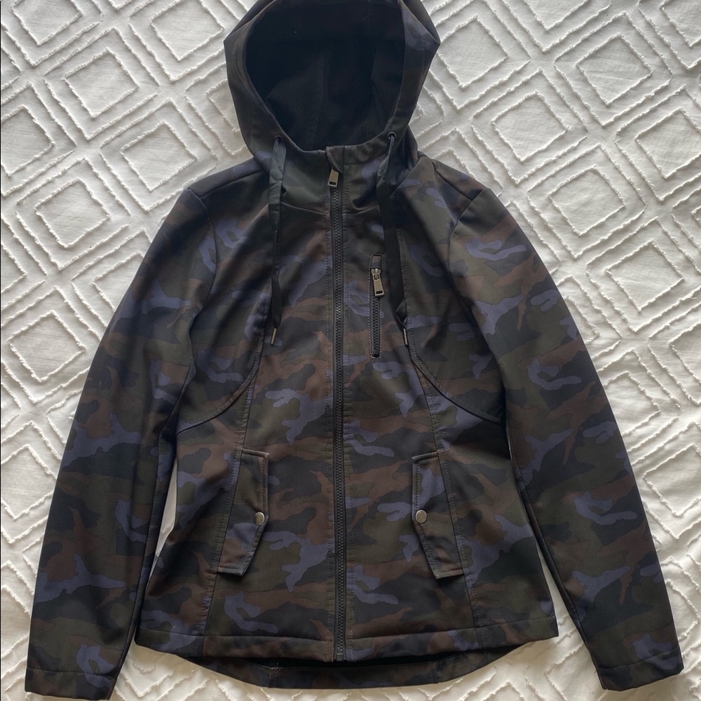 Sebby Juniors Hooded Camo Raincoat